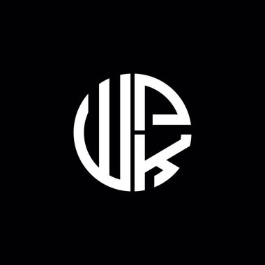 WPK logosu WPK simgesi WPK monogramı WPK harfi minimalist daire düz modern soyut logo tasarımı