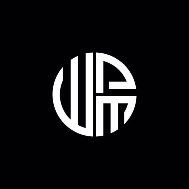 WPM logosu WPM simgesi WPM başlığı WPM harfi minimalist daire düz modern soyut logo tasarımı