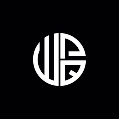 WPQ logosu WPQ simgesi WPQ harfli minimalist daire düz modern soyut logo tasarımı