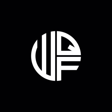 WQF logosu WQF monogramı WQF harfi minimalist daire düz modern soyut logo tasarımı