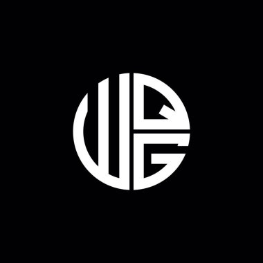 WQG logosu WQG simgesi WQG harfli minimalist daire düz modern soyut logo tasarımı