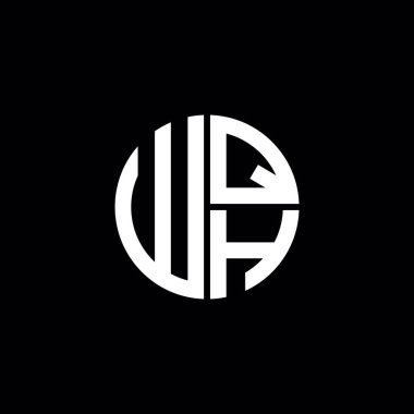 WQH logosu WQH simgesi WQH harfli minimalist daire düz modern soyut logo tasarımı