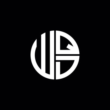 WQD logosu WQD simgesi WQD monogram WQD harf minimalist daire düz modern soyut logo tasarımı