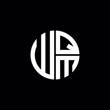 WQM logosu WQM simgesi WQM monogram WQM harfi minimalist daire düz modern soyut logo tasarımı