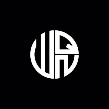 WQN logosu WQN simgesi WQN monogramı WQN harfi minimalist daire düz modern soyut logo tasarımı