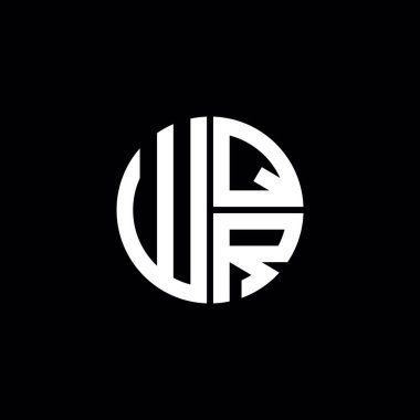 WQR logosu WQR monogramı WQR harfi minimalist daire düz modern soyut logo tasarımı