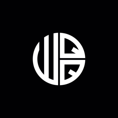 WQQ logosu WQQ simgesi WQQ harfli minimalist daire düz modern soyut logo tasarımı