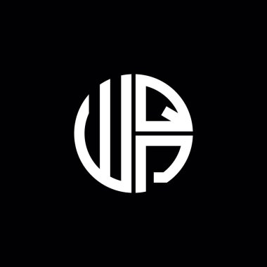 WQP logosu WQP simgesi WQP harfli minimalist daire düz modern soyut logo tasarımı
