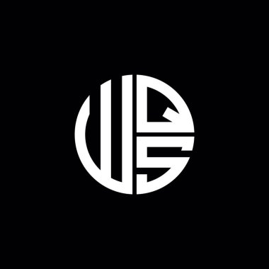 WQS logosu WQS simgesi WQS harfli minimalist daire düz soyut logo tasarımı