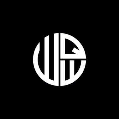 WQW logosu WQW simgesi WQW harfli minimalist daire düz modern soyut logo tasarımı