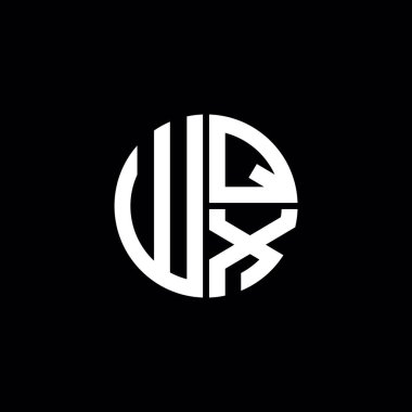 WQX logosu WQX simgesi WQX harfli minimalist daire düz modern soyut logo tasarımı