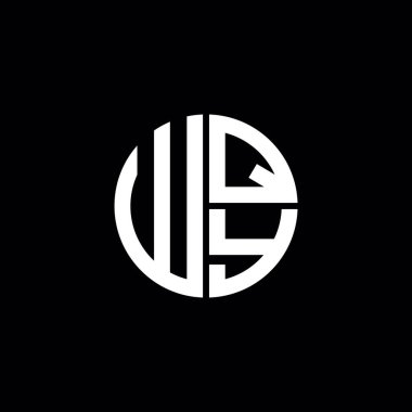 WQY logosu WQY simgesi WQY monogram WQY harf minimalist daire düz modern soyut logo tasarımı