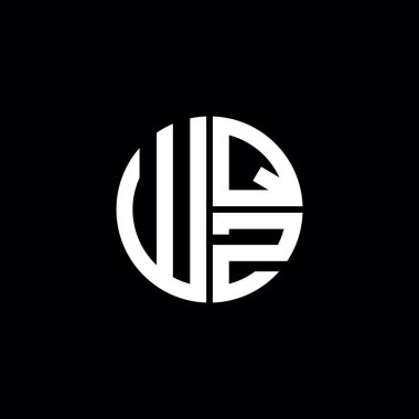 WQZ logosu WQZ simgesi WQZ harfli minimalist daire düz modern soyut logo tasarımı