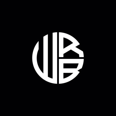 WRB logosu WRB simgesi WRB harfli minimalist daire düz modern soyut logo tasarımı