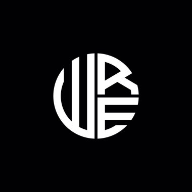 WRE logo WRE simgesi WRE monogram WRE harf minimalist daire düz modern soyut logo tasarımı