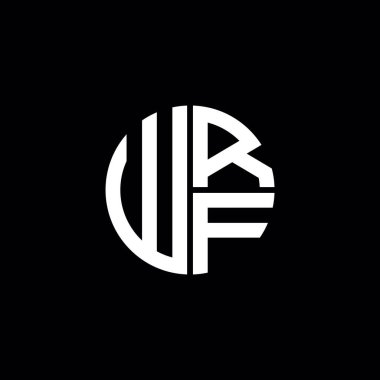 WRF logosu WRF monogramı WRF harfi minimalist daire düz modern soyut logo tasarımı
