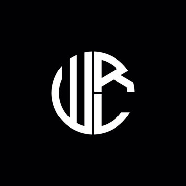 WRL logosu WRL simgesi WRL harfli minimalist daire düz modern soyut logo tasarımı