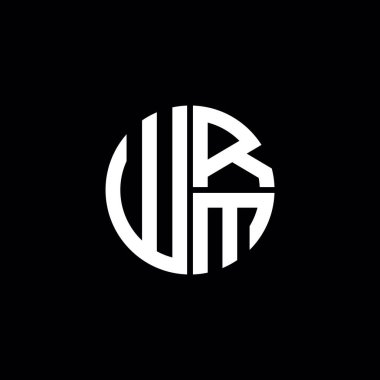 WRM logosu WRM simgesi WRM harfli minimalist daire düz modern soyut logo tasarımı