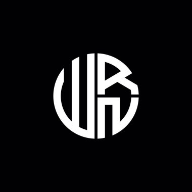 WRN logosu WRN simgesi WRN harfli minimalist daire düz modern soyut logo tasarımı