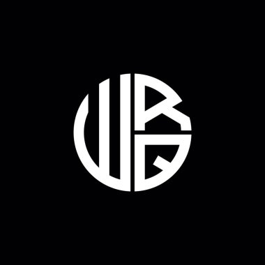 WRQ logosu WRQ simgesi WRQ harfli minimalist daire düz modern soyut logo tasarımı