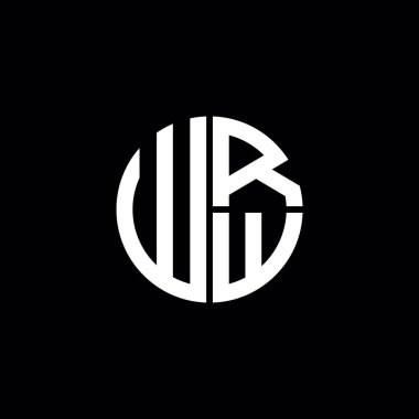 WRW logosu WRW simgesi WRW harfli minimalist daire düz modern soyut logo tasarımı
