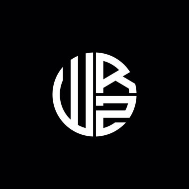 WRZ logosu WRZ simgesi WRZ harfli minimalist daire düz, soyut logo tasarımı