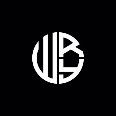 WRY logosu WRY monogramı WRY harfi minimalist daire düz modern soyut logo tasarımı