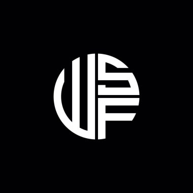 WSF logosu WSF monogramı WSF harfi minimalist daire düz modern soyut logo tasarımı