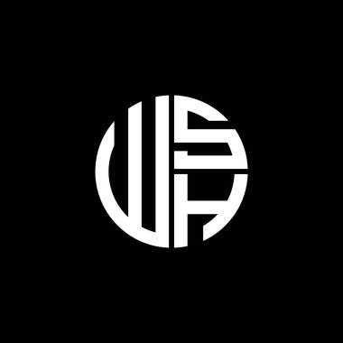 WSH logosu WSH simgesi WSH monogram WSH harf minimalist daire düz modern soyut logo tasarımı