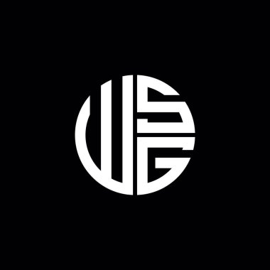 WSG logosu WSG simgesi WSG monogramı WSG harfi minimalist daire düz modern soyut logo tasarımı
