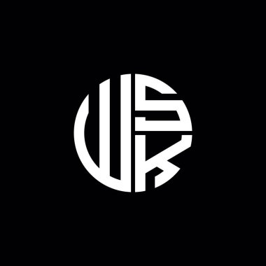 WSK logosu WSK simgesi WSK monogramı WSK harfi minimalist daire düz modern soyut logo tasarımı