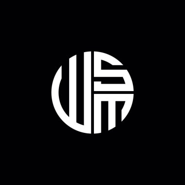 WSM logosu WSM simgesi WSM başlığı WSM harfi minimalist daire düz modern soyut logo tasarımı