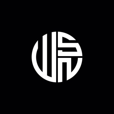WSN logosu WSN simgesi WSN monogram WSN harfi minimalist daire düz modern soyut logo tasarımı