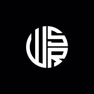 WSR logosu WSR monogramı WSR harfi minimalist daire düz modern soyut logo tasarımı