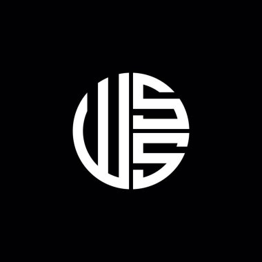WSS logosu WSS monogramı WSS harfi minimalist daire düz modern soyut logo tasarımı