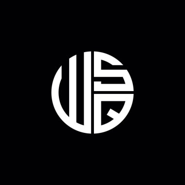 WSQ logosu WSQ simgesi WSQ monogramı WSQ harfi minimalist daire düz modern soyut logo tasarımı