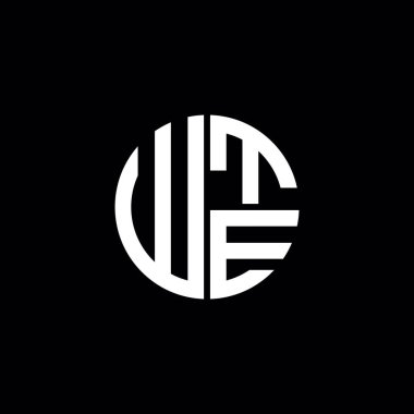 WTE logosu WTE simgesi WTE harfli minimalist daire düz modern soyut logo tasarımı