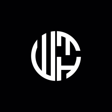 WTH logosu WTH simgesi WTH harfi minimalist daire düz modern soyut logo tasarımı
