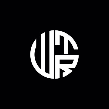 WTR logosu WTR ikonu WTR monogram WTR harfi minimalist daire düz modern soyut logo tasarımı