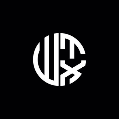 WTX logosu WTX ikonu WTX monogram WTX harf minimalist daire düz modern logo tasarımı