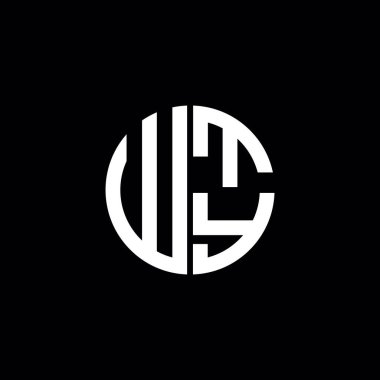 WTY logosu WTY monogramı WTY harfi minimalist daire düz modern soyut logo tasarımı