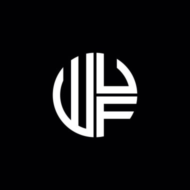 WUF logosu WUF simgesi WUF harfli minimalist daire düz modern soyut logo tasarımı