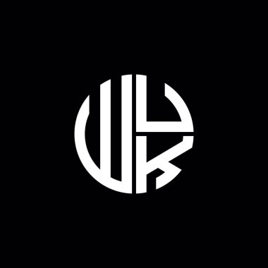 WUK logosu WUK monogramı WUK harfi minimalist daire düz modern soyut logo tasarımı