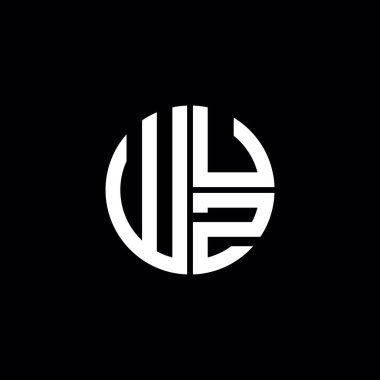 WUZ logosu WUZ simgesi WUZ harfli minimalist daire düz modern soyut logo tasarımı