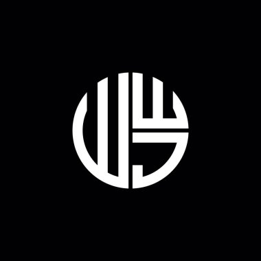 WWJ logosu WWJ simgesi WWJ harfli minimalist daire düz modern logo tasarımı