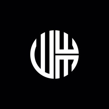 WWM logosu WWM simgesi WWM harfli minimalist daire düz modern soyut logo tasarımı