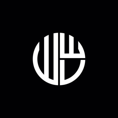 WWV logosu WWV simgesi WWV harfli minimalist daire düz modern soyut logo tasarımı