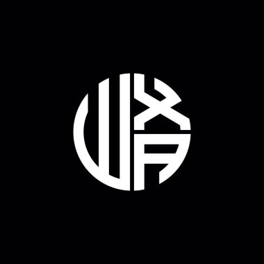 WXA logosu WXA ikonu WXA monogram WXA harf minimalist daire düz modern logo tasarımı
