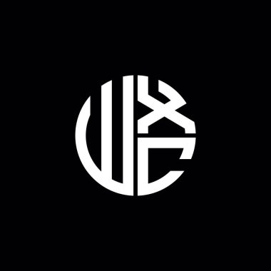 WXC logosu WXC simgesi WXC harfli minimalist daire düz modern soyut logo tasarımı