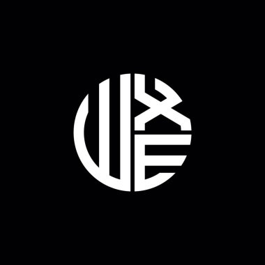 WXE logosu WXE simgesi WXE monogram WXE harf minimalist daire düz modern soyut logo tasarımı